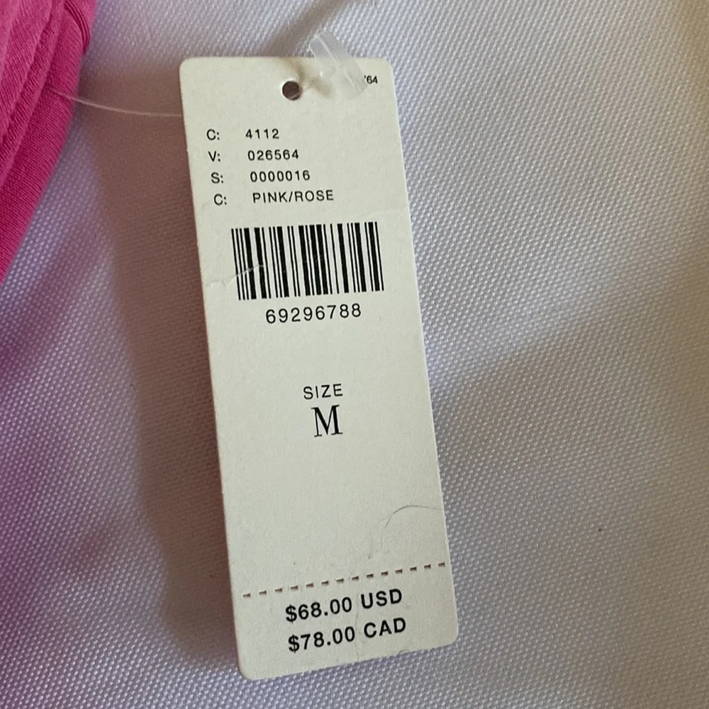 ❤️ M ❤️ NWT Anthro Halter Pink Tank Top Cowl Neck Bright Pink Barbie - Picture 4 of 6